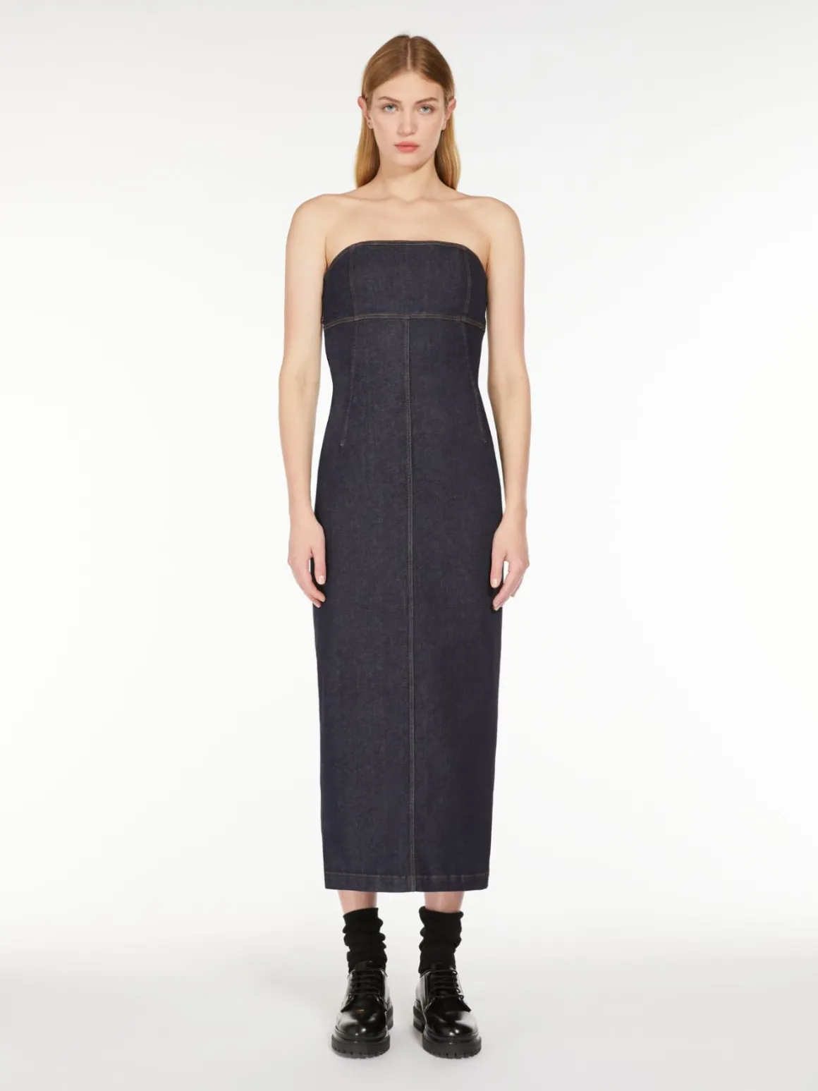 Fashion Abito bustier in denim Abiti