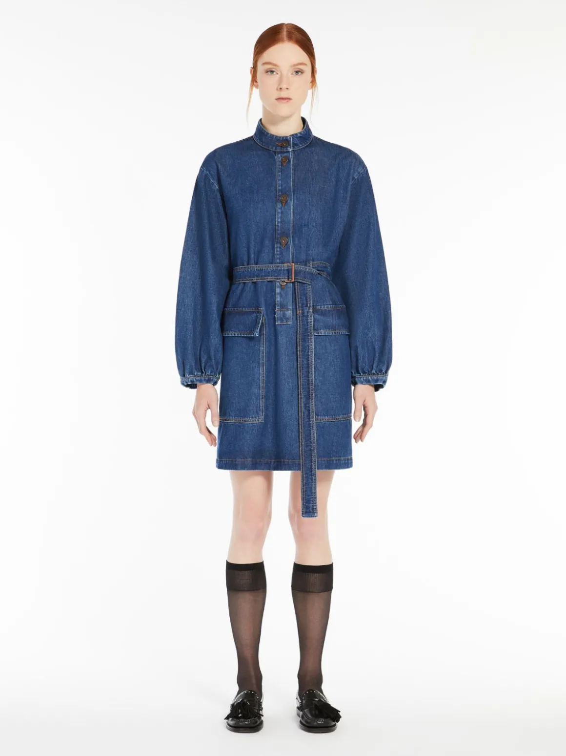 Online Abito in denim con cintura Abiti