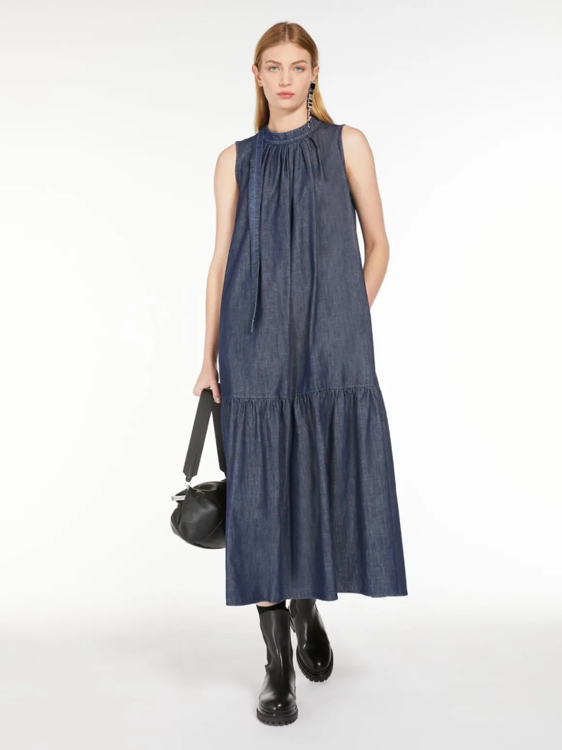 Outlet Abito lungo in denim Abiti