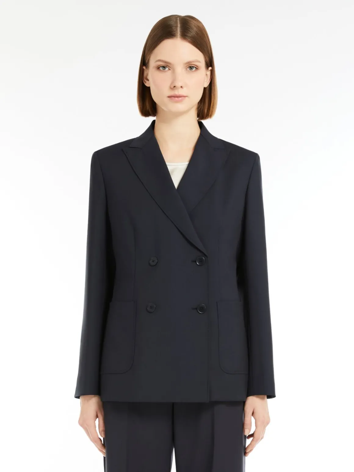 Flash Sale Blazer doppiopetto in tela di lana stretch Giacche Eblazer