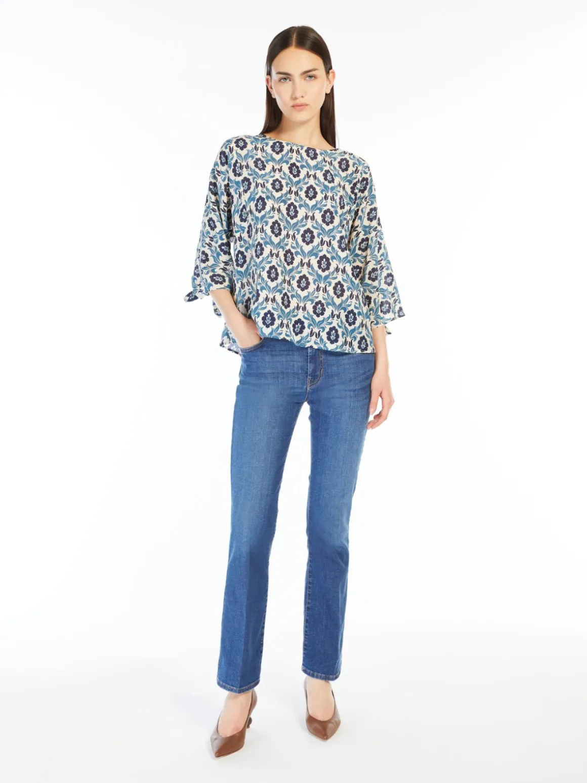 Best Sale Blusa in crêpe de Chine stampato Completie Tailleur | Camicie E Bluse