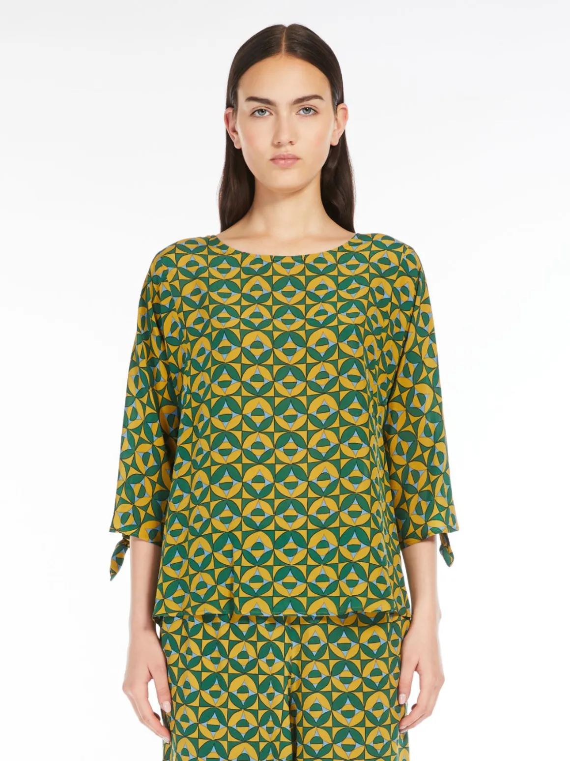 Store Blusa in crêpe de Chine stampato Completie Tailleur | Camicie E Bluse