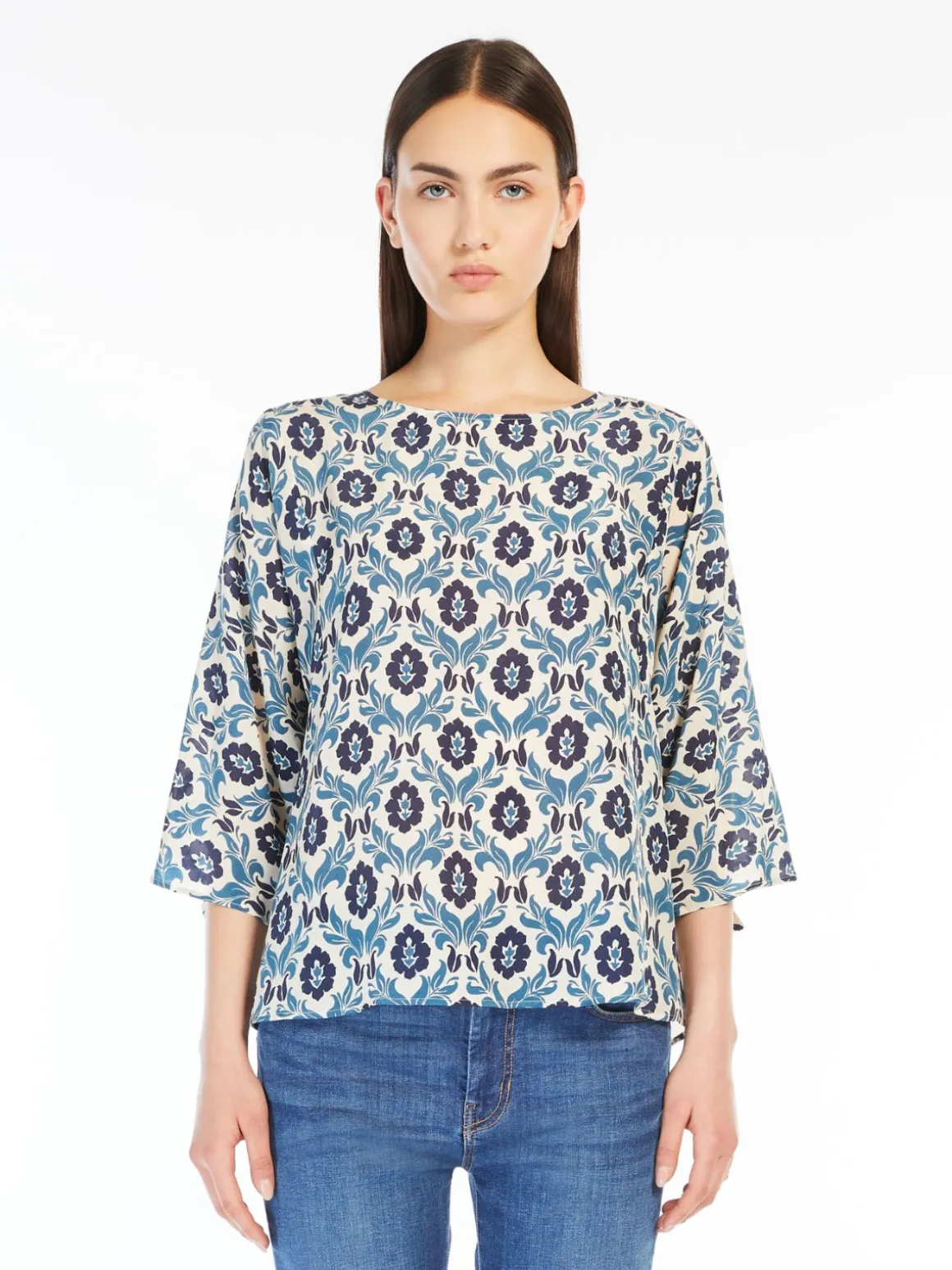 Best Sale Blusa in crêpe de Chine stampato Completie Tailleur | Camicie E Bluse