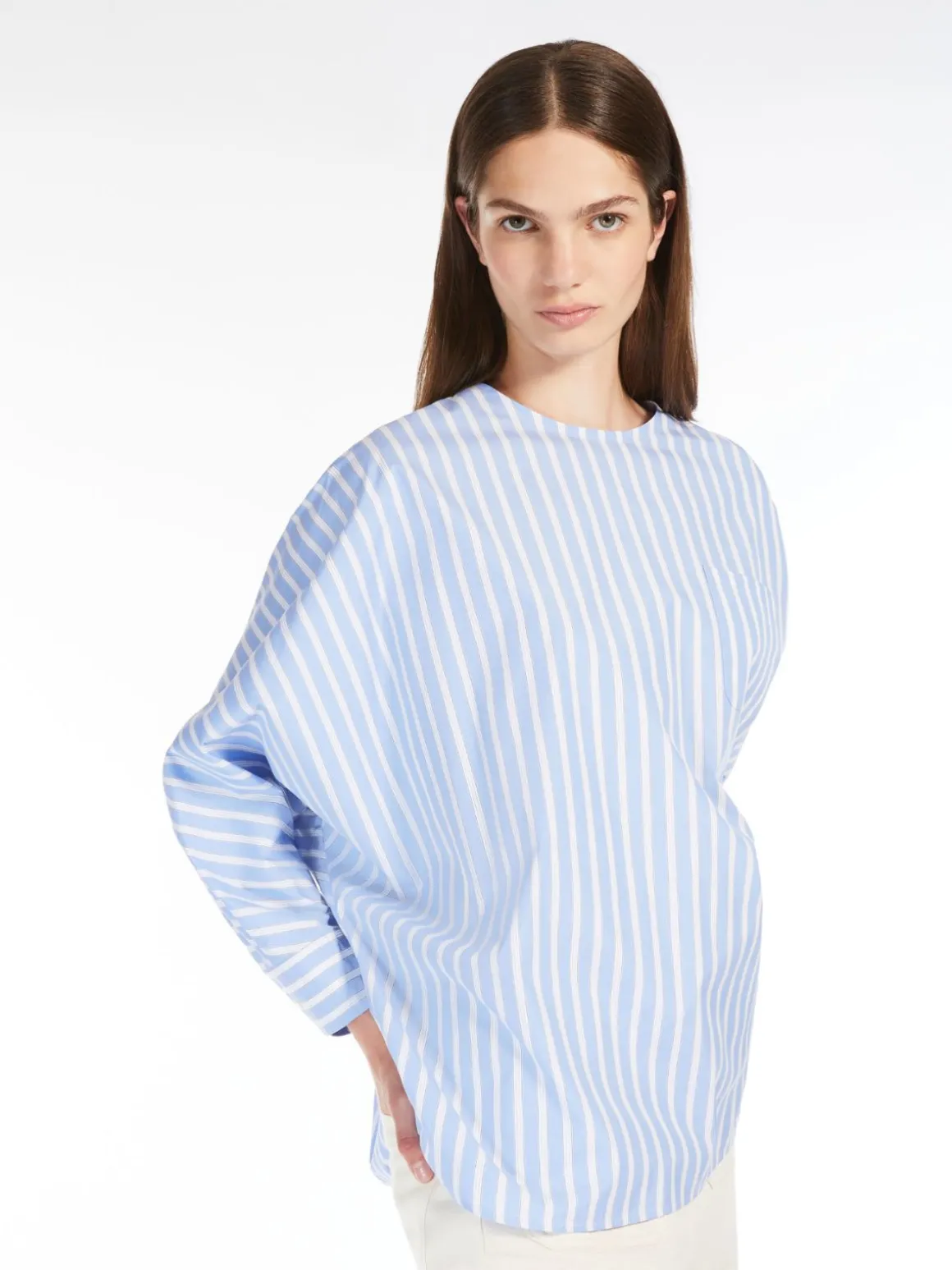 blusa_in_popeline_di_cotone_3.webp Sale Blusa in popeline di cotone Camicie E Bluse