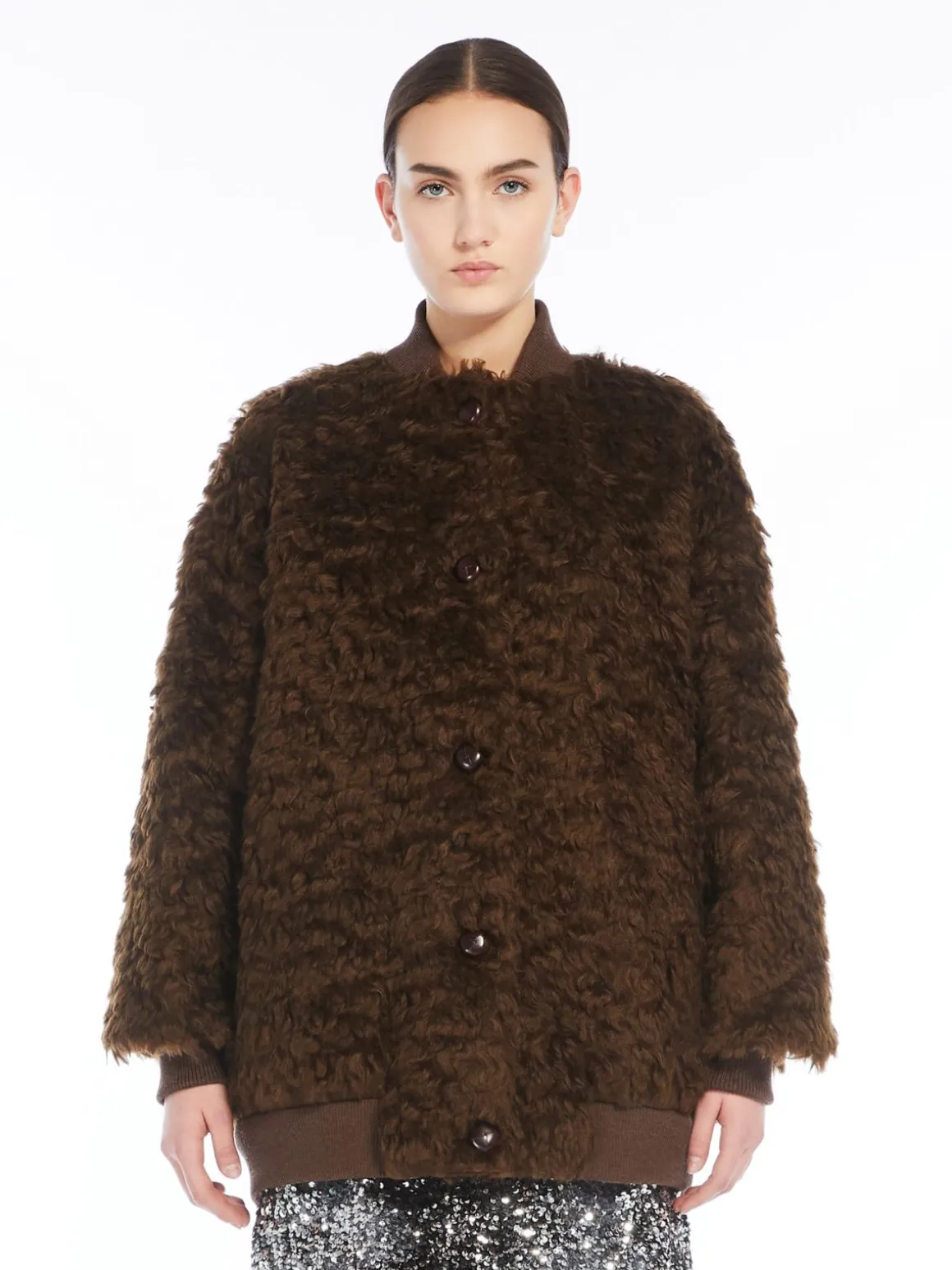 Store Bomber corto in tessuto furry Cappottietrench