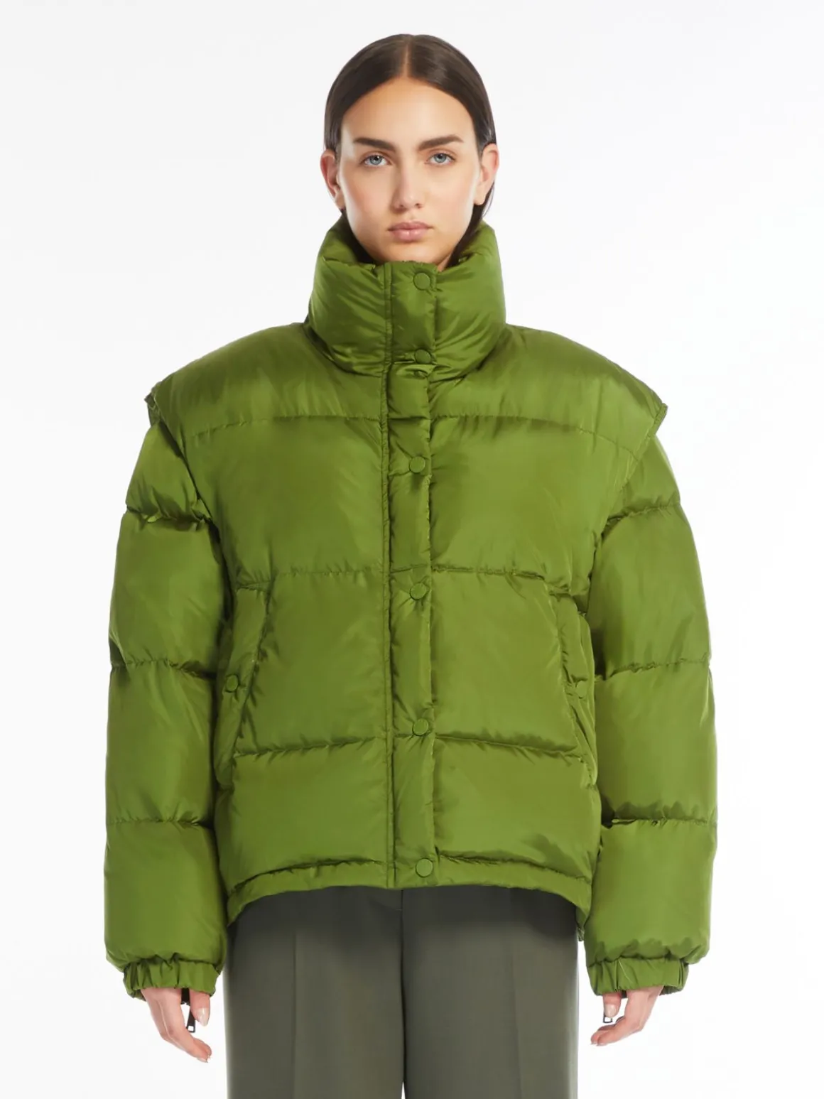 Best Sale Bomber crop in taffetà antigoccia Imbottiti E Parka