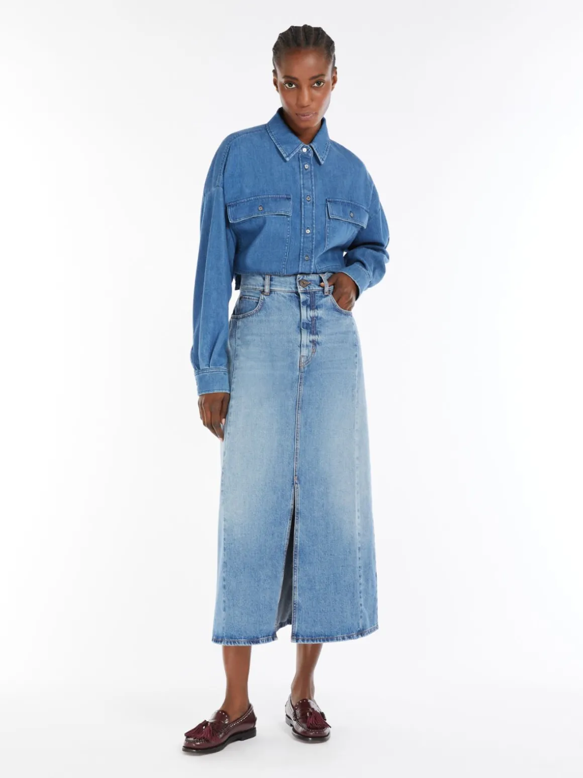 Best Sale Camicia boxy in denim Camicie E Bluse