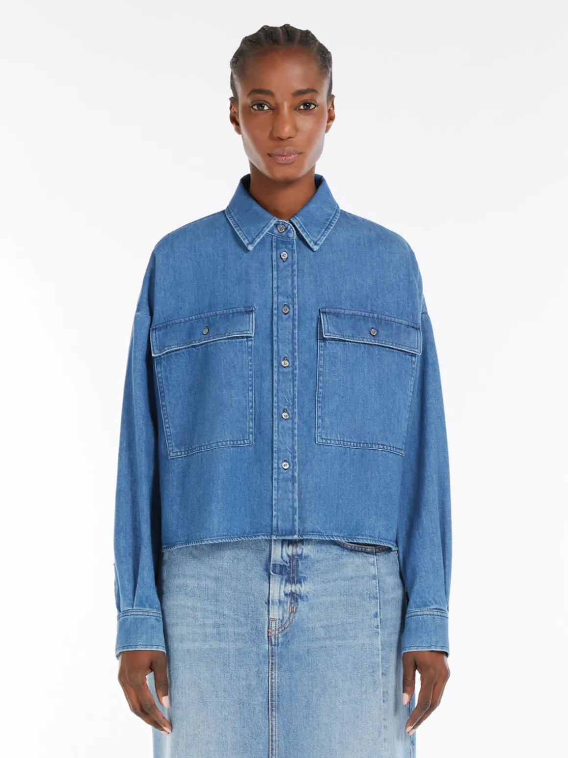Best Sale Camicia boxy in denim Camicie E Bluse