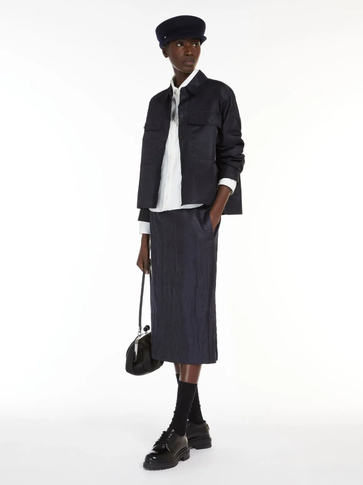 Hot Camicia crop in twill antigoccia Cappottietrench