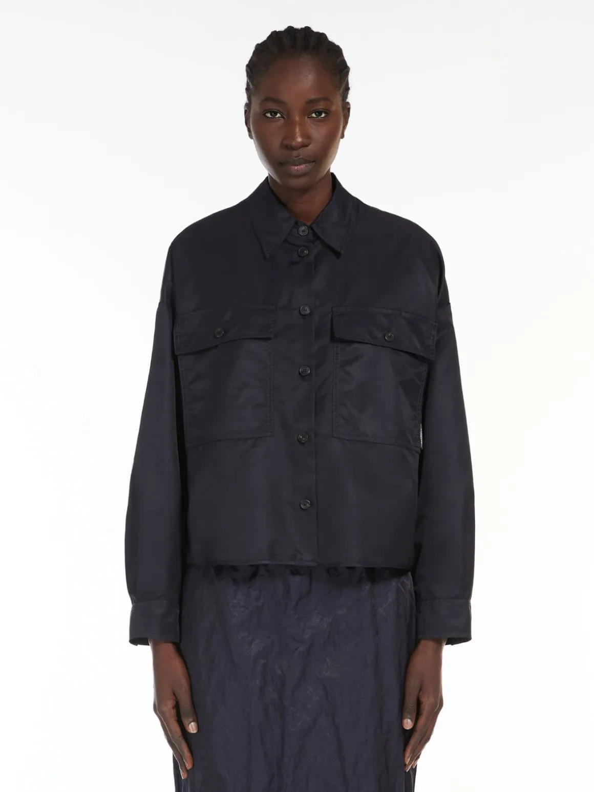 Hot Camicia crop in twill antigoccia Cappottietrench