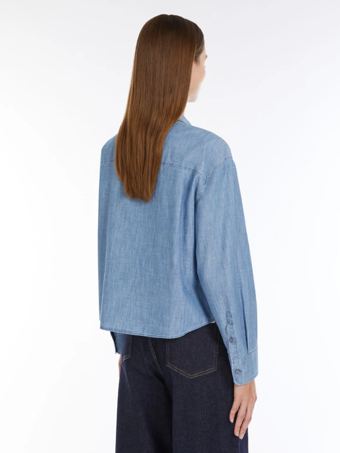 camicia_in_chambray_di_cotone_2.webp Discount Camicia in chambray di cotone Camicie E Bluse