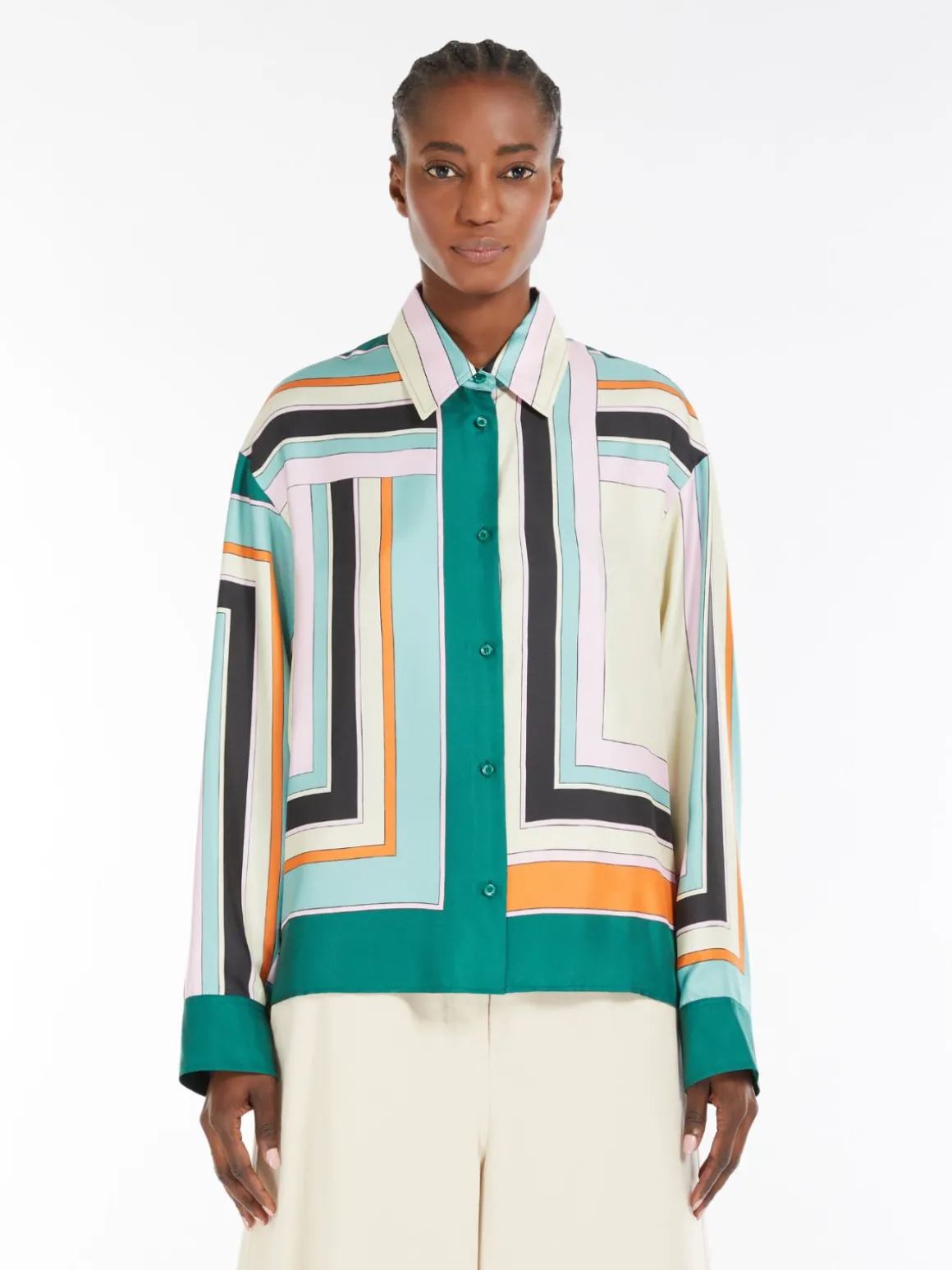 Cheap Camicia in twill di seta stampata Camicie E Bluse