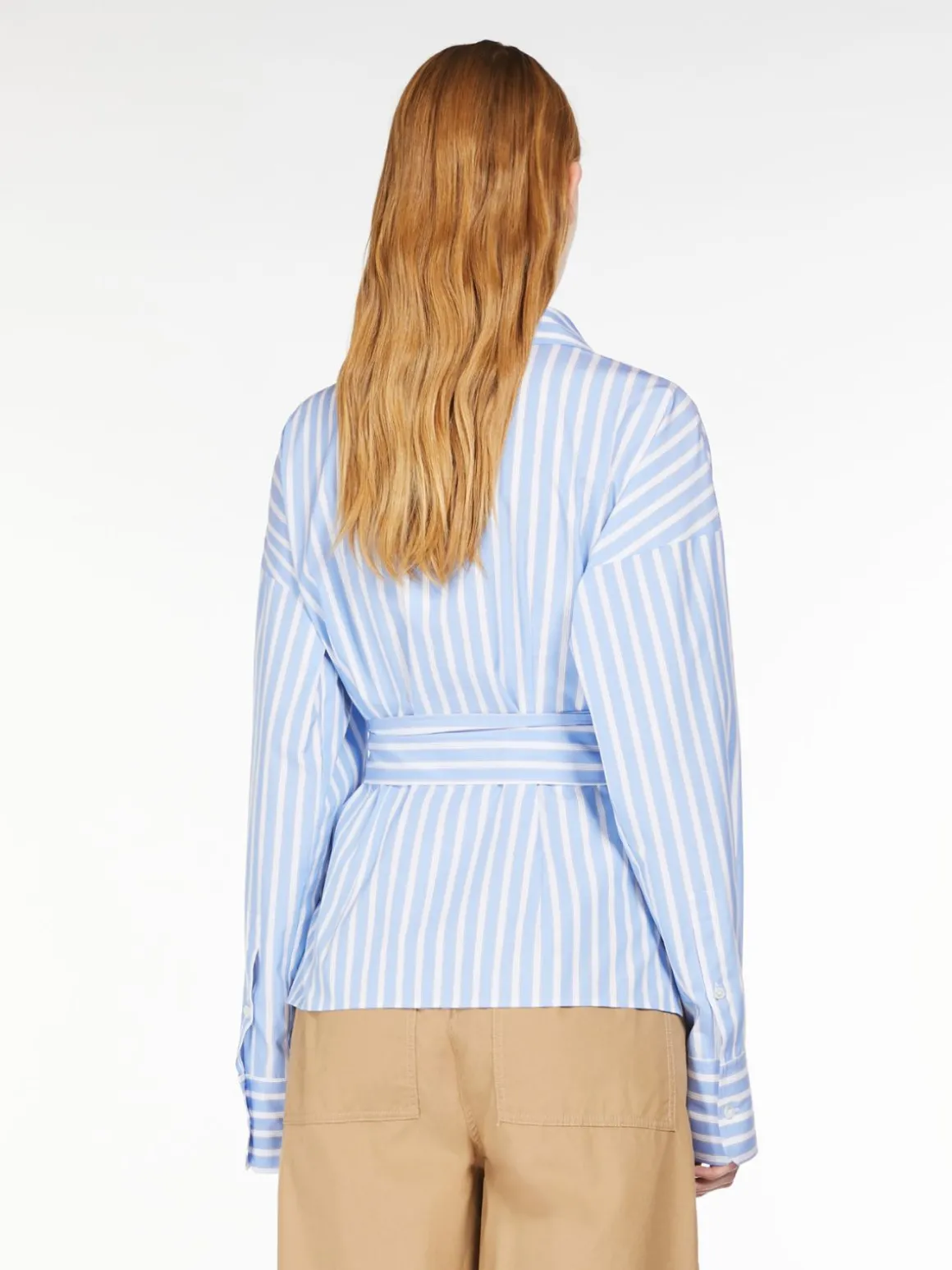 camicia_incrociata_in_popeline_di_cotone_2.webp Online Camicia incrociata in popeline di cotone Camicie E Bluse