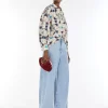 Shop Camicia patchwork in raso di cotone Camicie E Bluse
