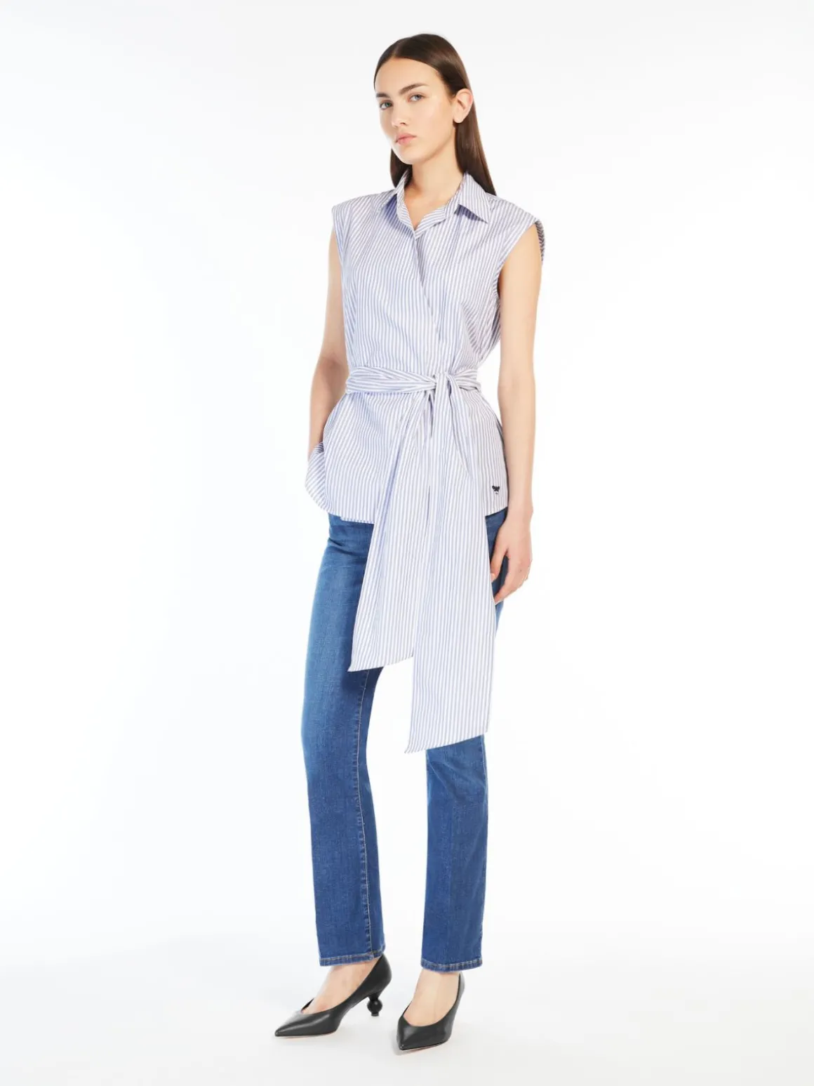 Clearance Camicia smanicata in popeline Camicie E Bluse