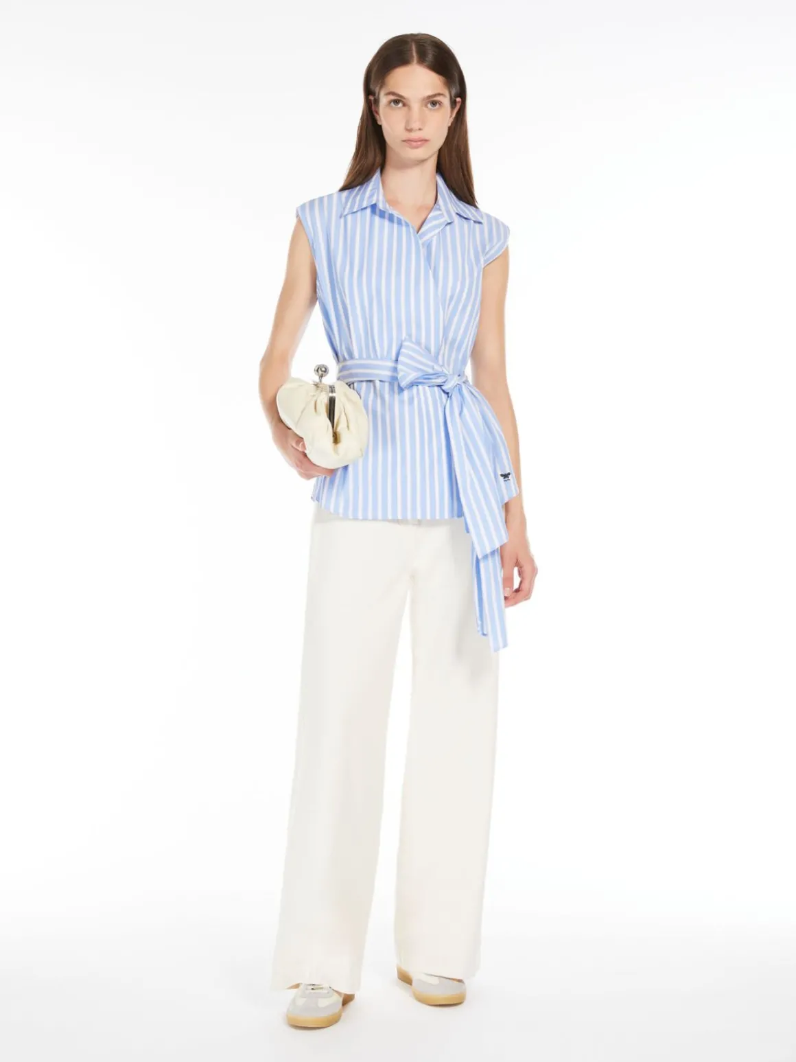 Outlet Camicia smanicata in popeline Camicie E Bluse