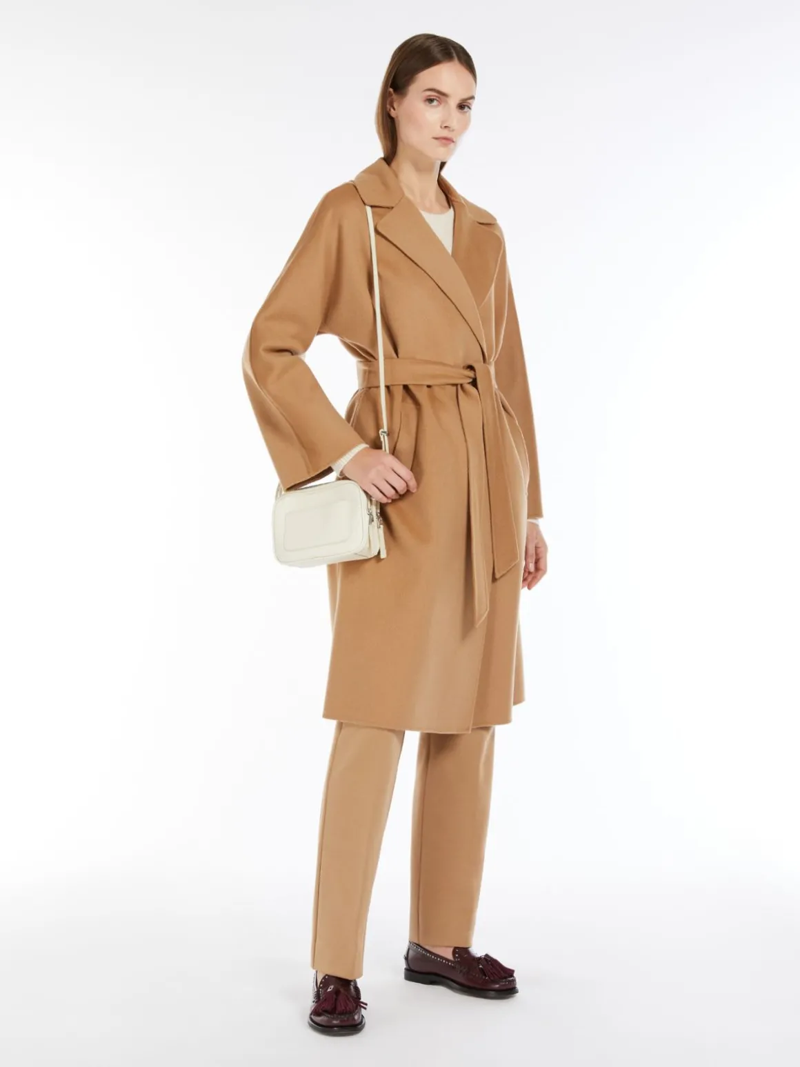 Shop Cappotto a vestaglia in double di misto lana Cappottietrench