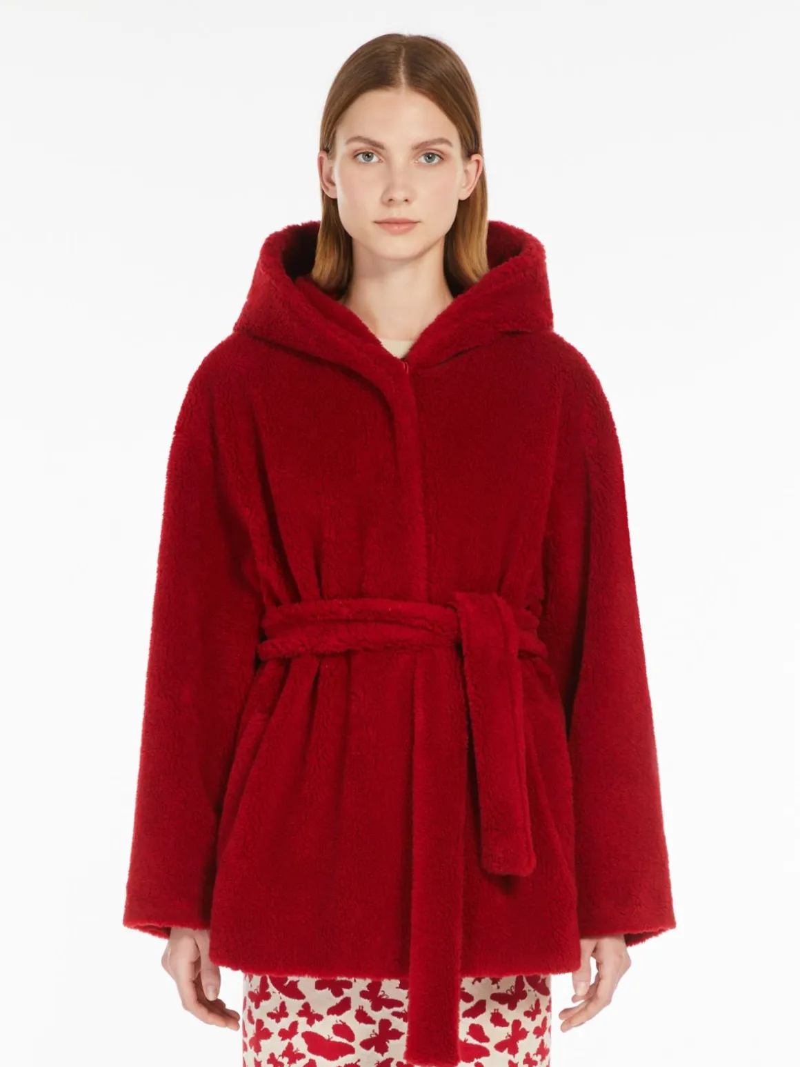 Outlet Cappotto a vestaglia in tessuto fluffy di lana Cappottietrench
