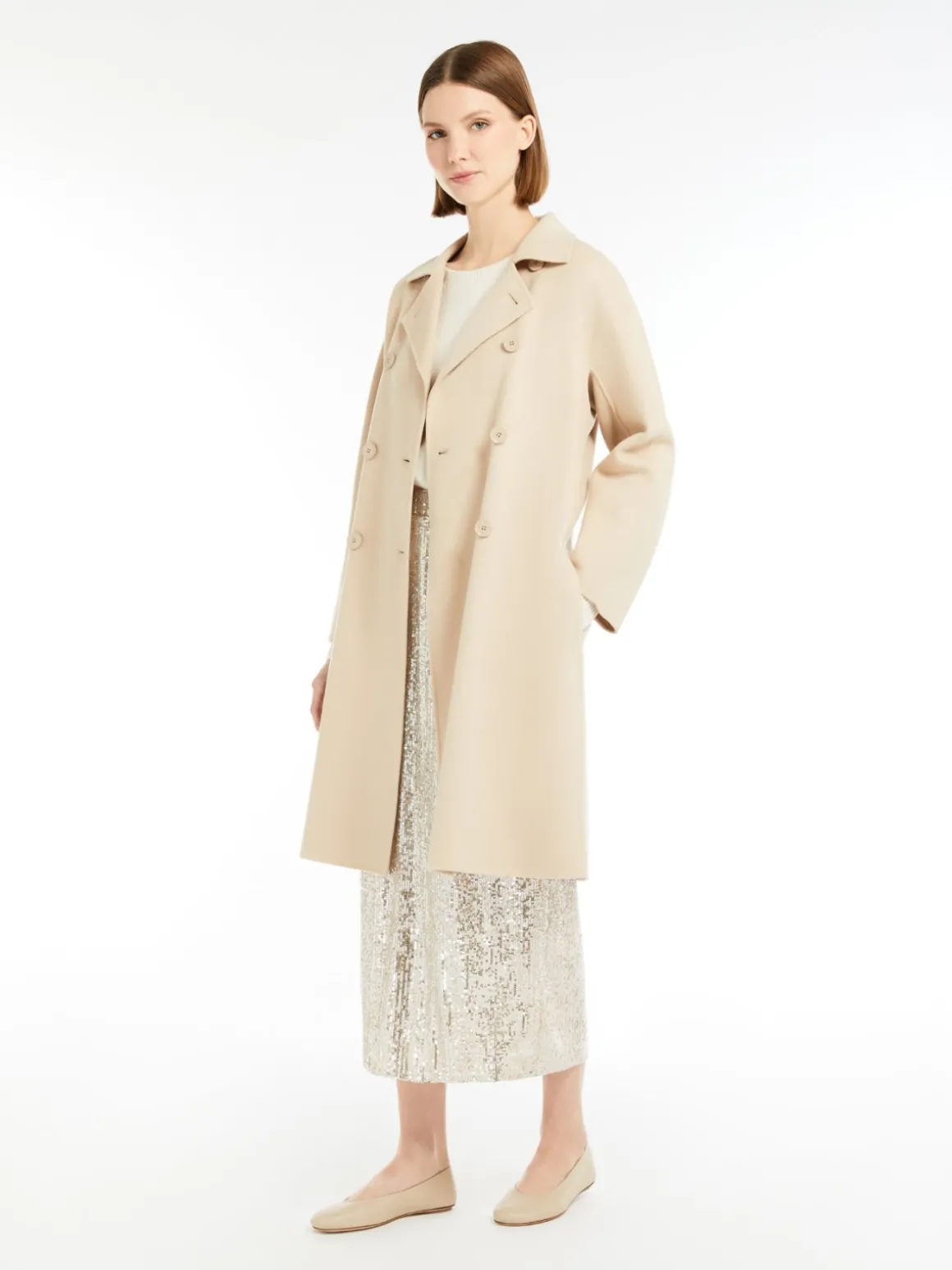 Outlet Cappotto doppiopetto in double di lana Cappottietrench