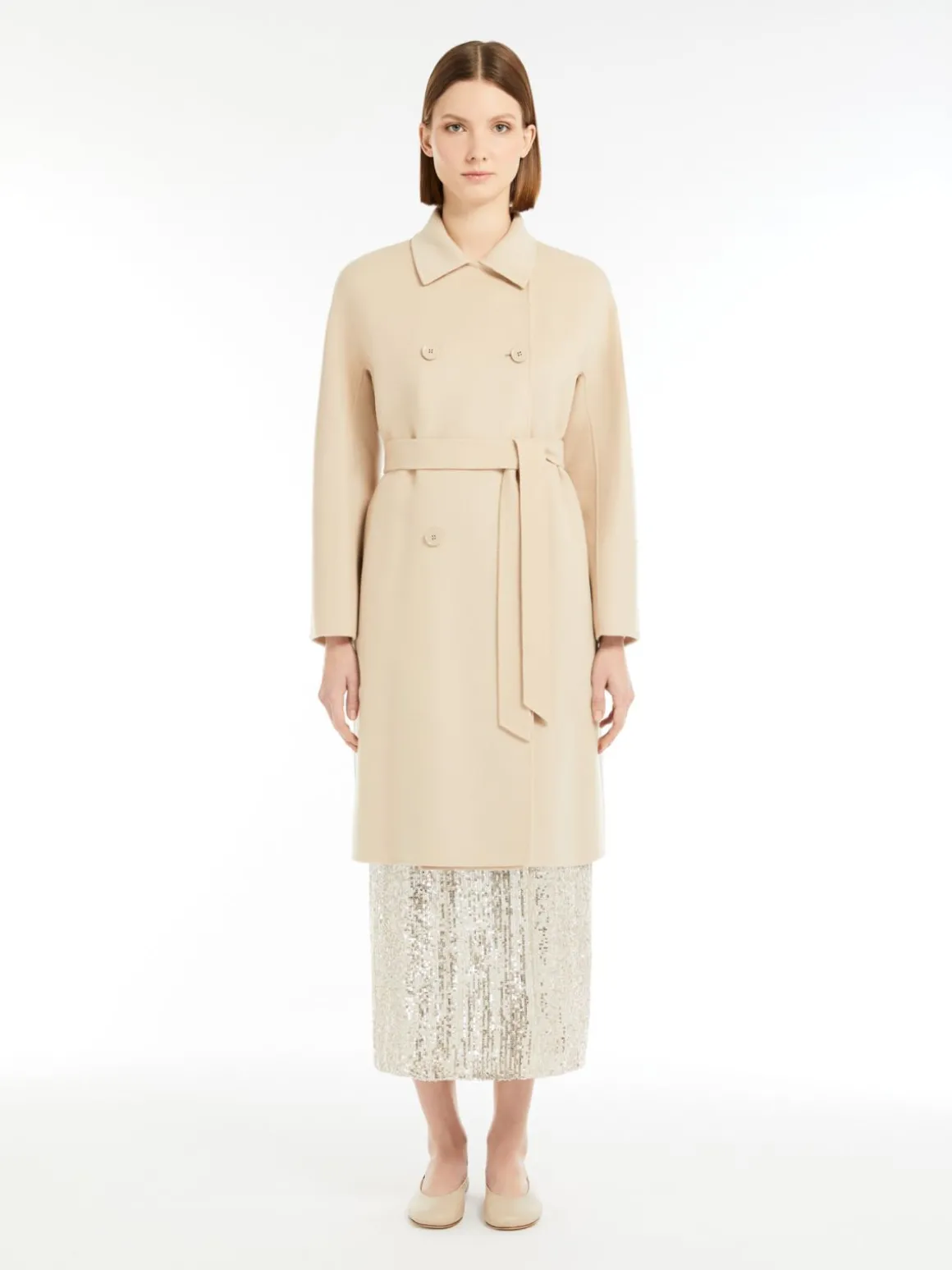 Outlet Cappotto doppiopetto in double di lana Cappottietrench