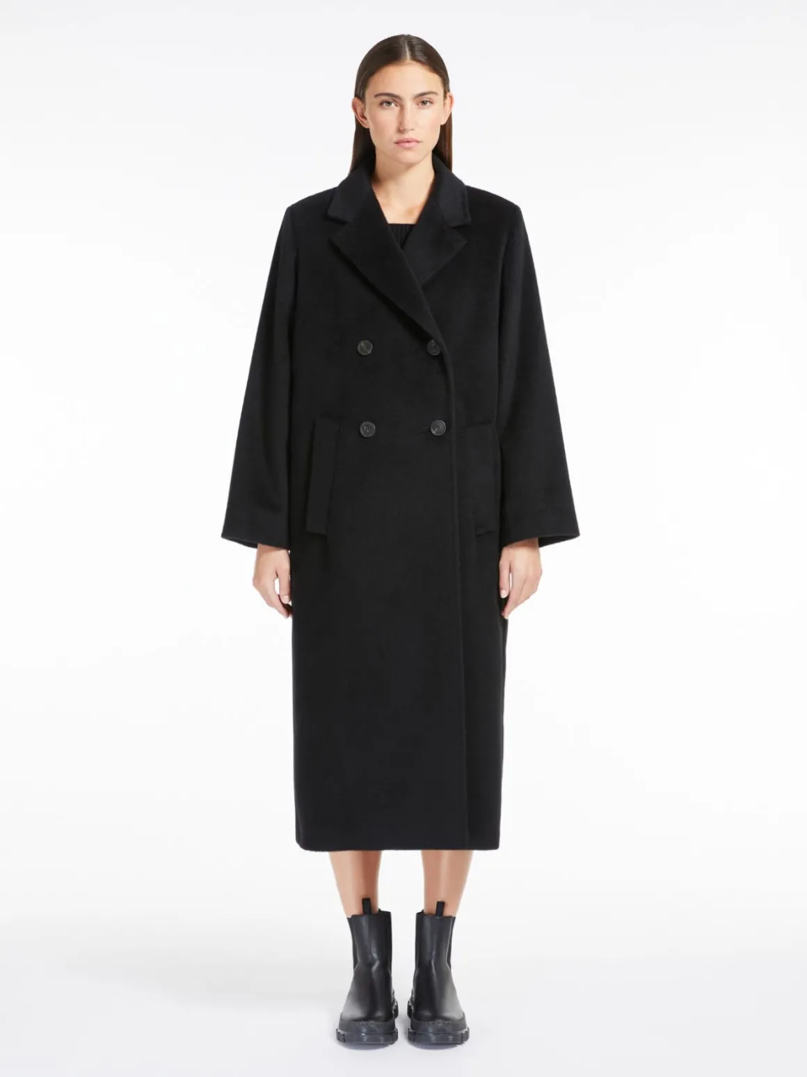 Sale Cappotto doppiopetto in lana e alpaca Cappottietrench