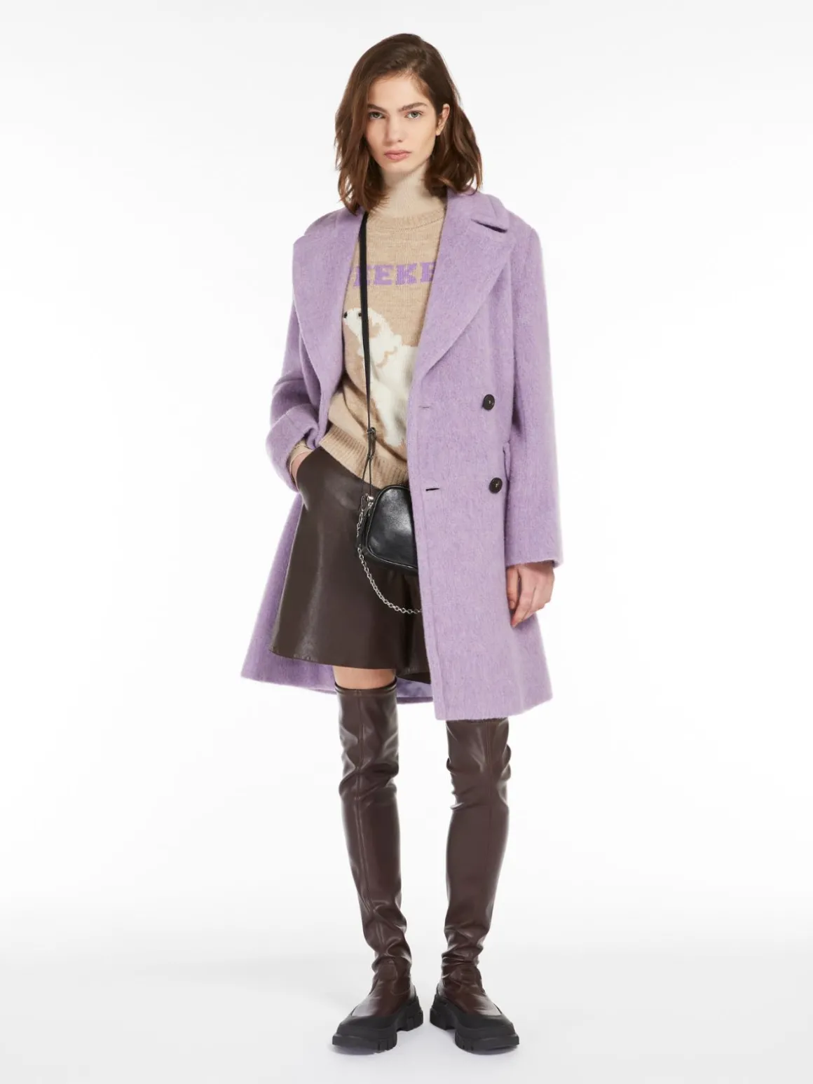 Outlet Cappotto doppiopetto in mista lana Cappottietrench