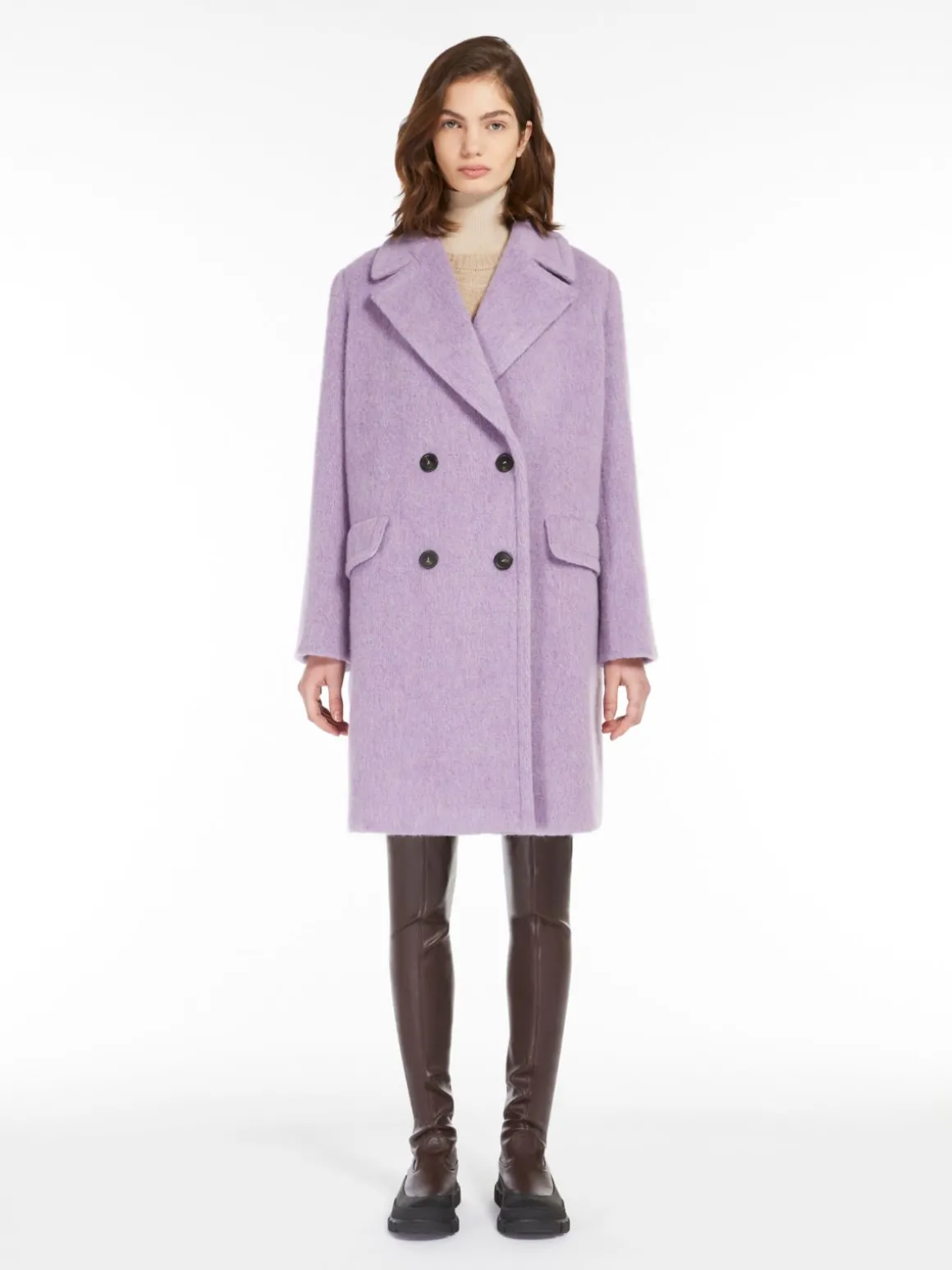 Outlet Cappotto doppiopetto in mista lana Cappottietrench