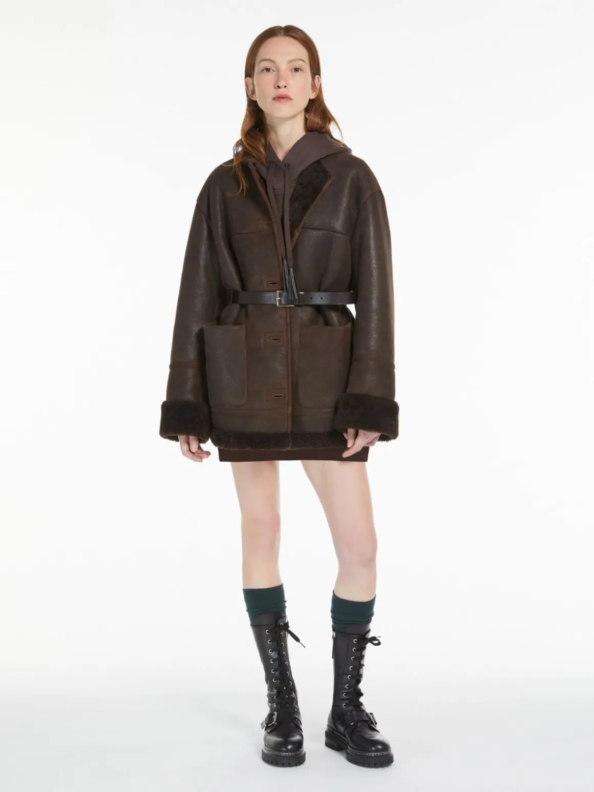 Cheap Cappotto girocollo in montone Giacche Eblazer