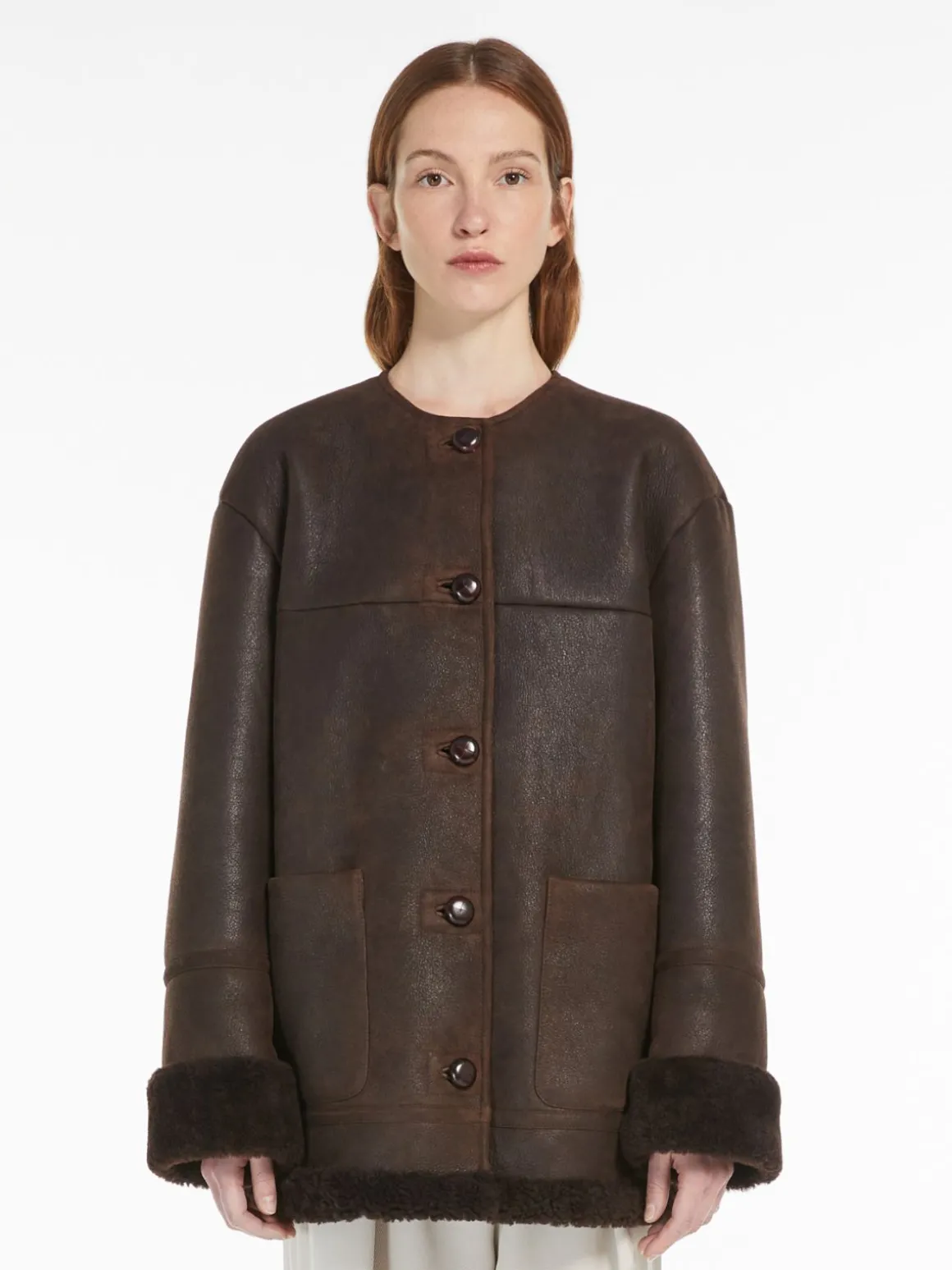 Cheap Cappotto girocollo in montone Giacche Eblazer