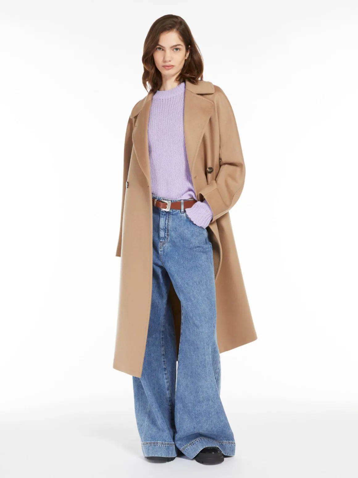 Discount Cappotto in cachemire con cintura Cappottietrench