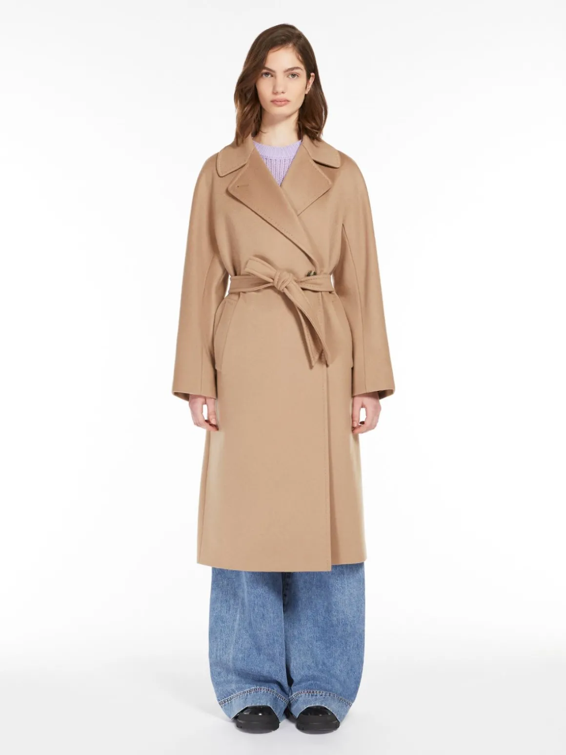 Discount Cappotto in cachemire con cintura Cappottietrench