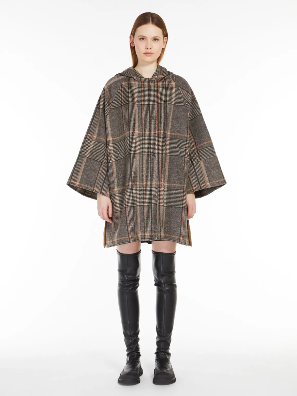 Sale Cappotto in lana check e tela antigoccia Imbottiti E Parka