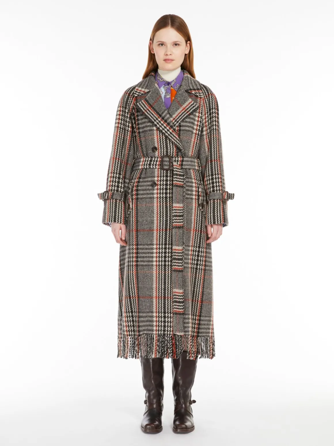 Cheap Cappotto in mista lana con frange Cappottietrench
