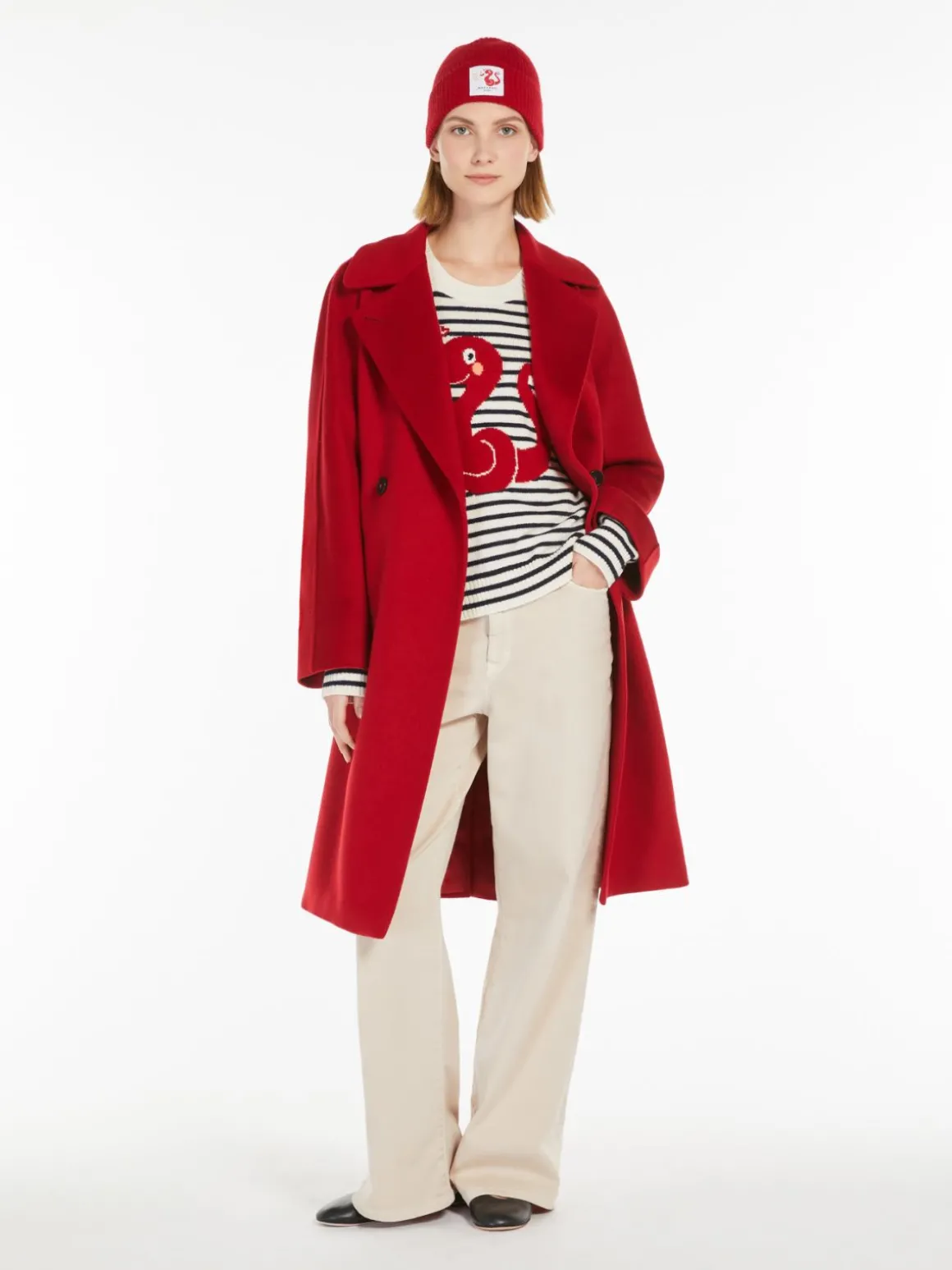 Shop Cappotto midi in puro cachemire Cappottietrench