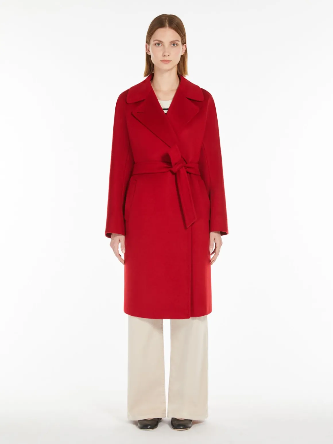 Shop Cappotto midi in puro cachemire Cappottietrench