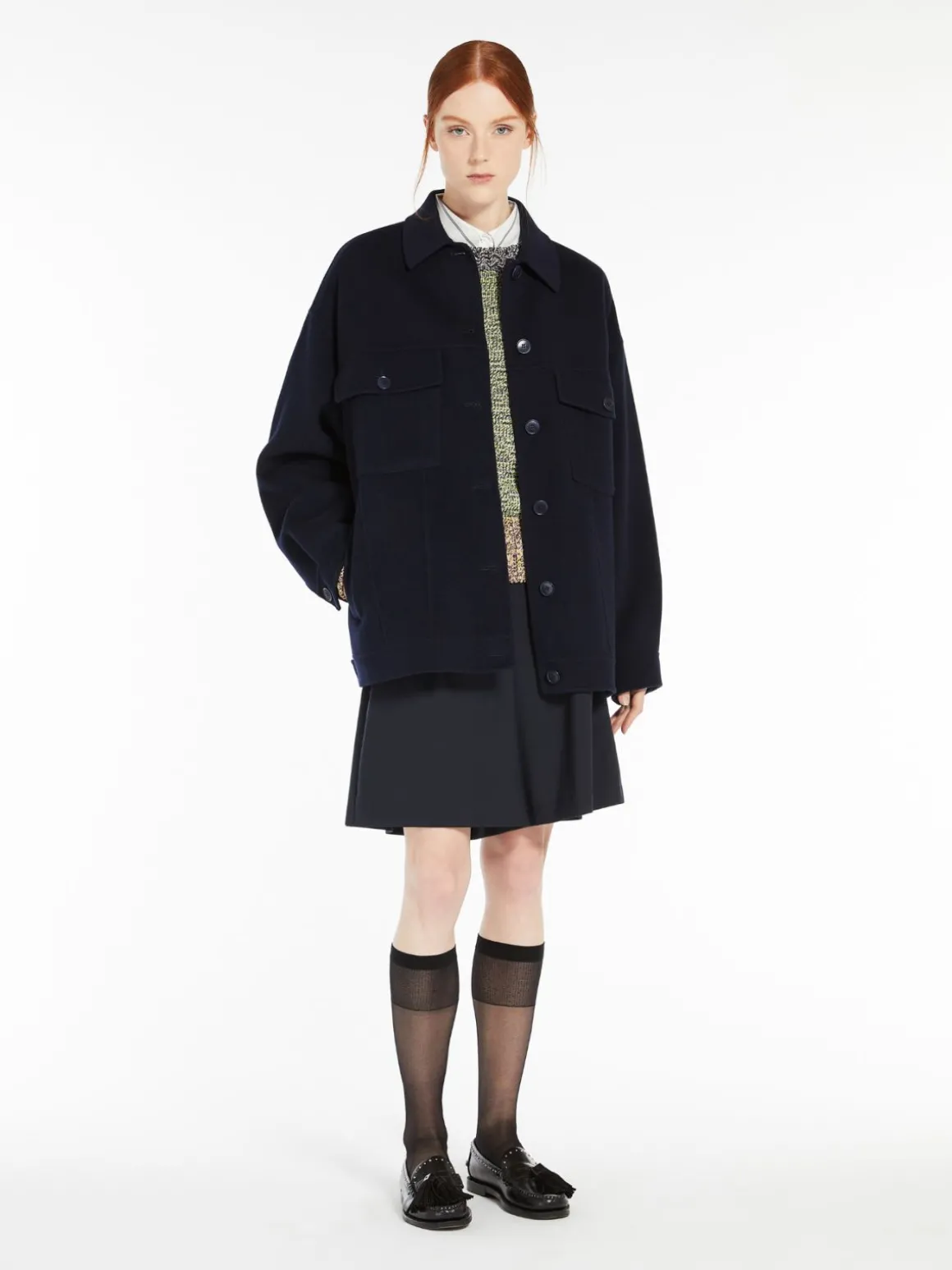 Outlet Cappotto over in double di mista lana Cappottietrench