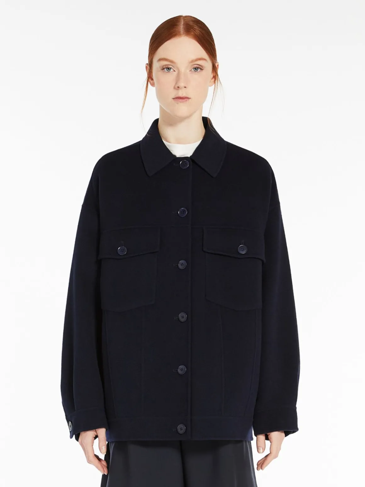 Outlet Cappotto over in double di mista lana Cappottietrench