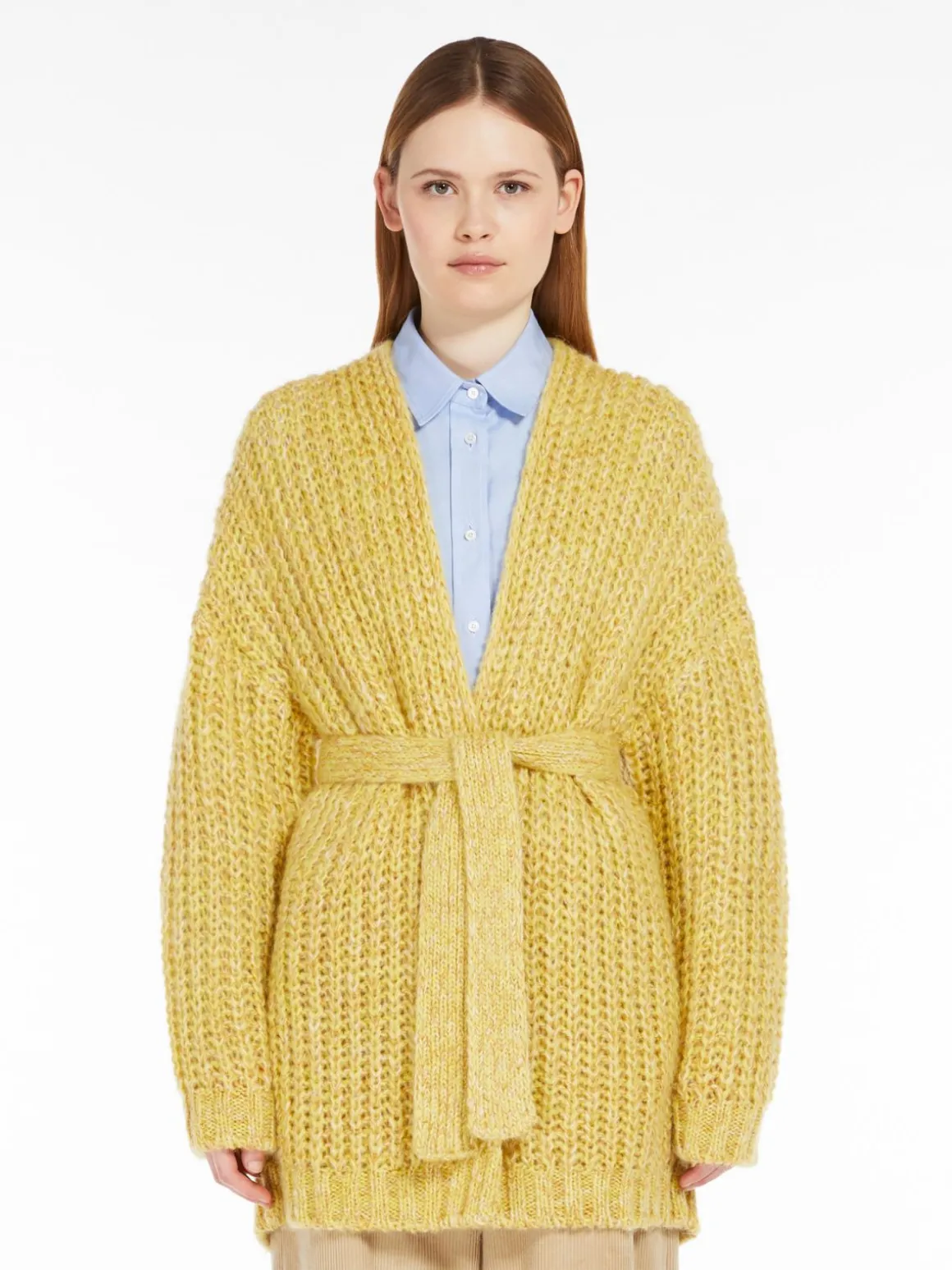 Online Cardigan a coste in mohair chiné Maglie