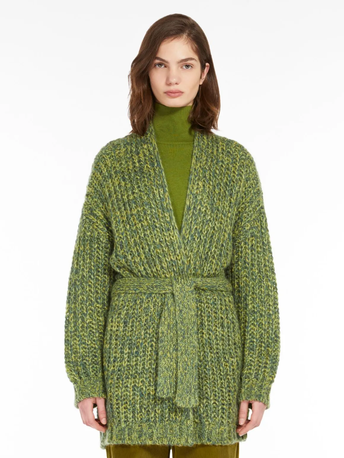 Online Cardigan a coste in mohair chiné Maglie
