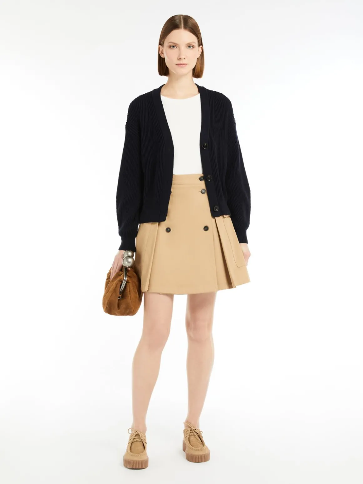 Sale Cardigan in filato di cotone a coste Maglie