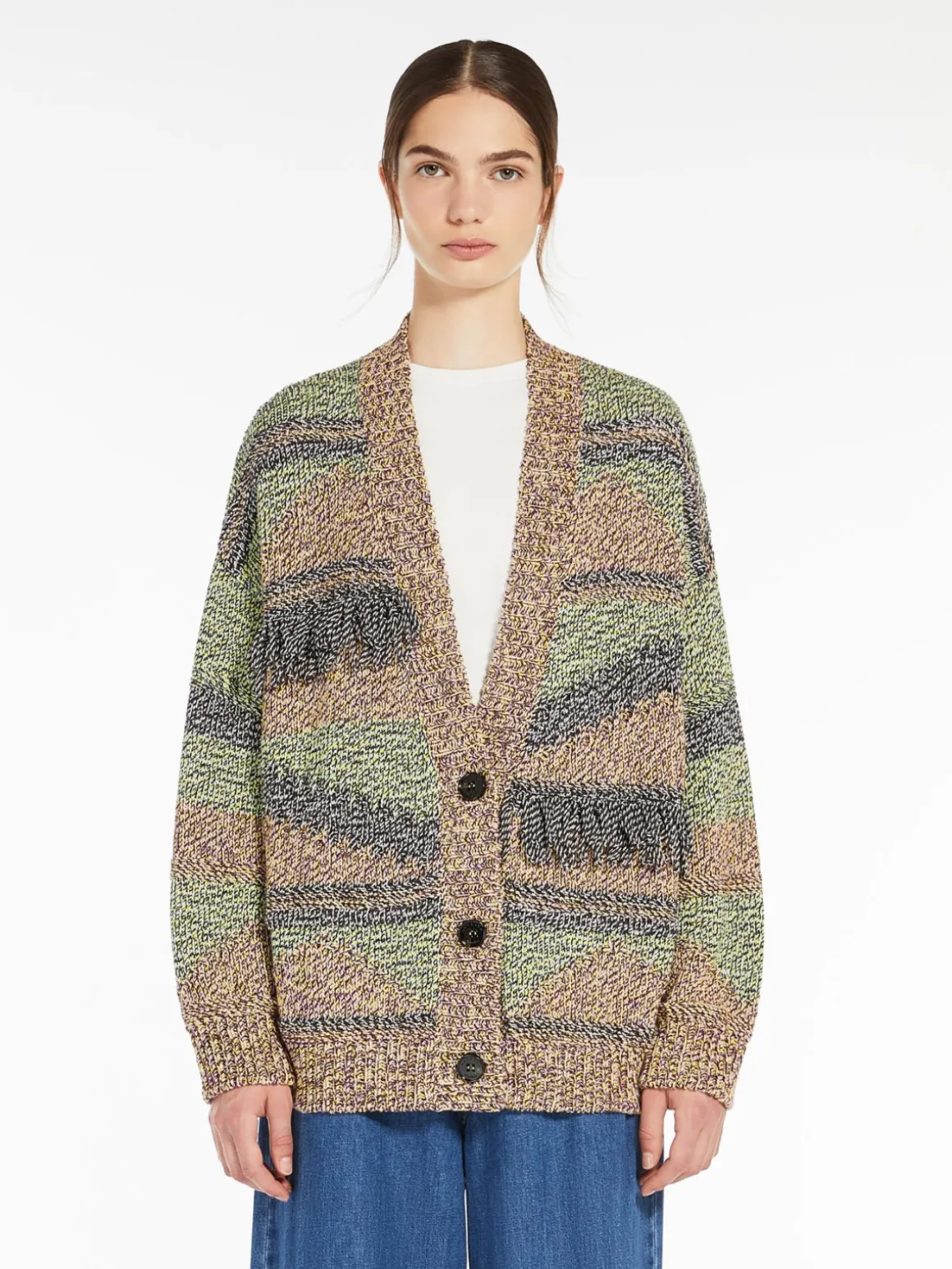Clearance Cardigan in filato di cotone e lana Maglie