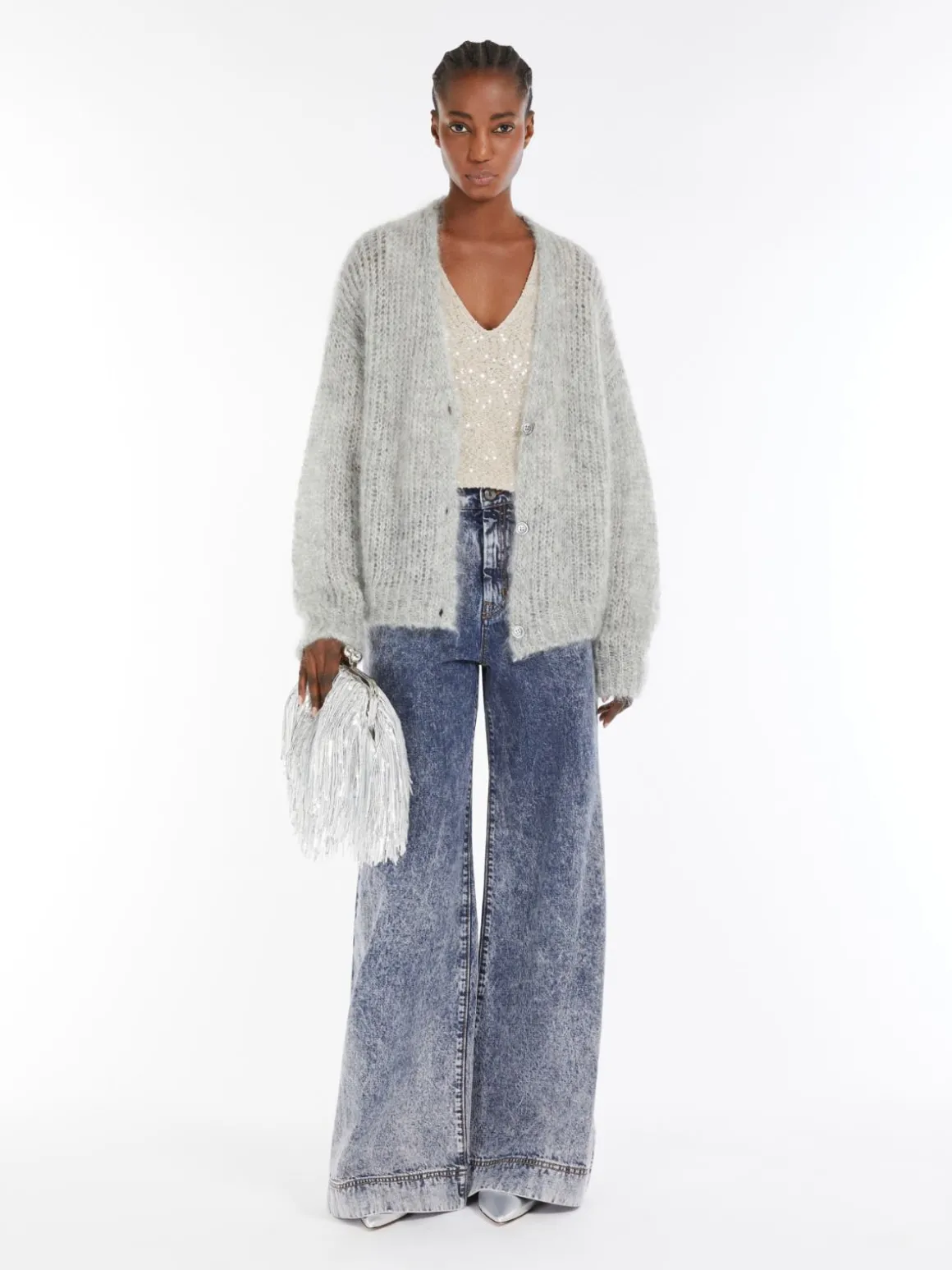 Cheap Cardigan in filato di mohair Maglie