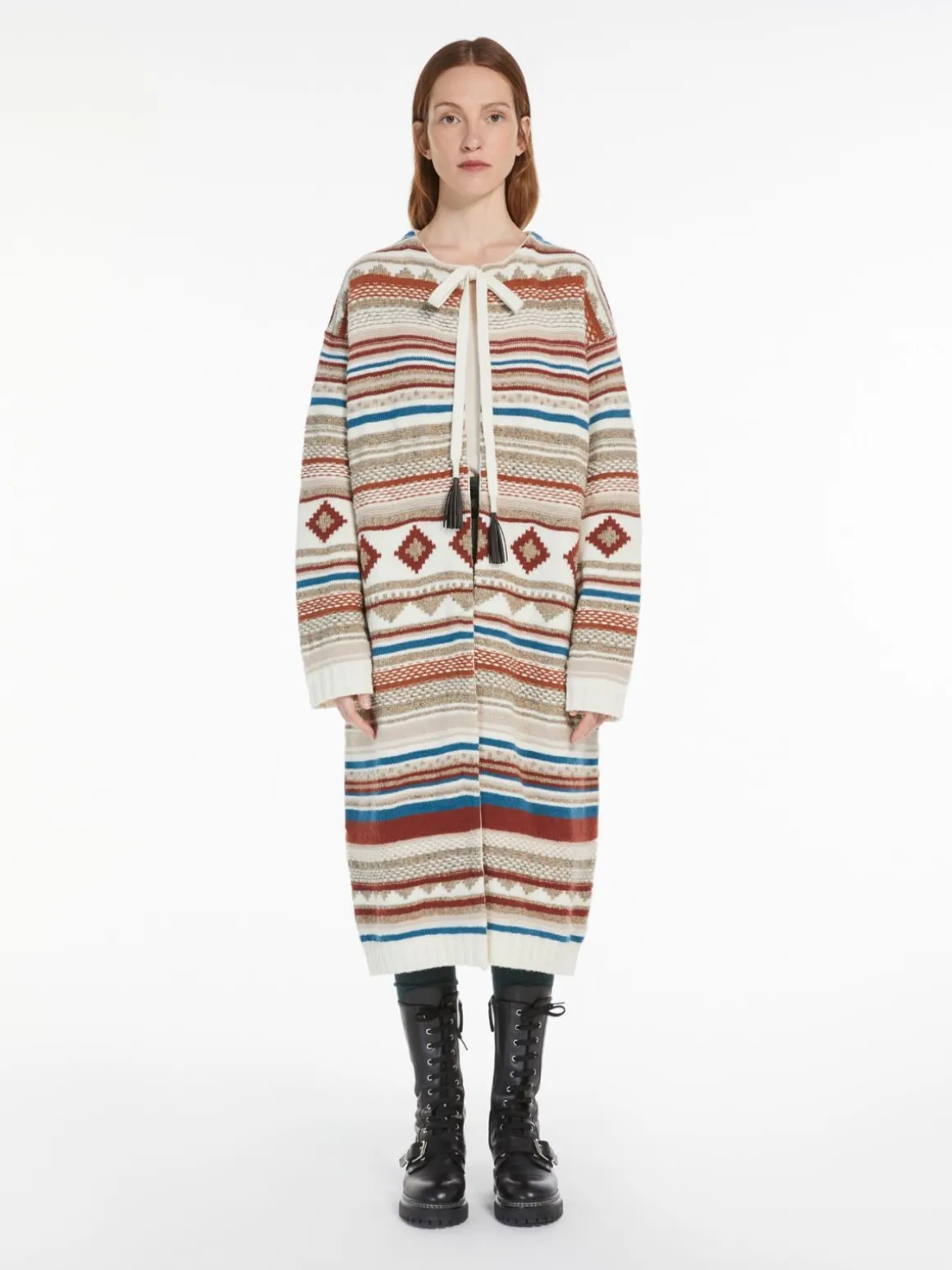 Outlet Cardigan oversize in maglia jacquard Maglie