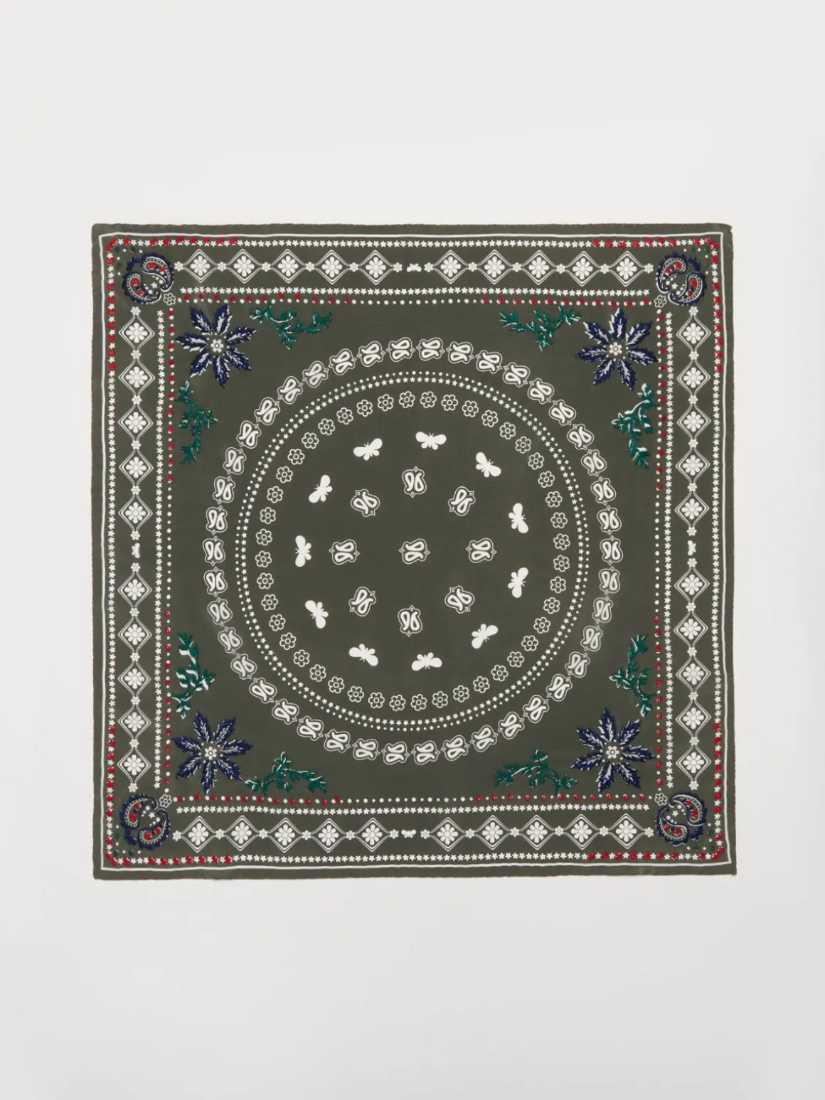 Discount Foulard in seta con stampa e ricamo Sciarpeefoulard