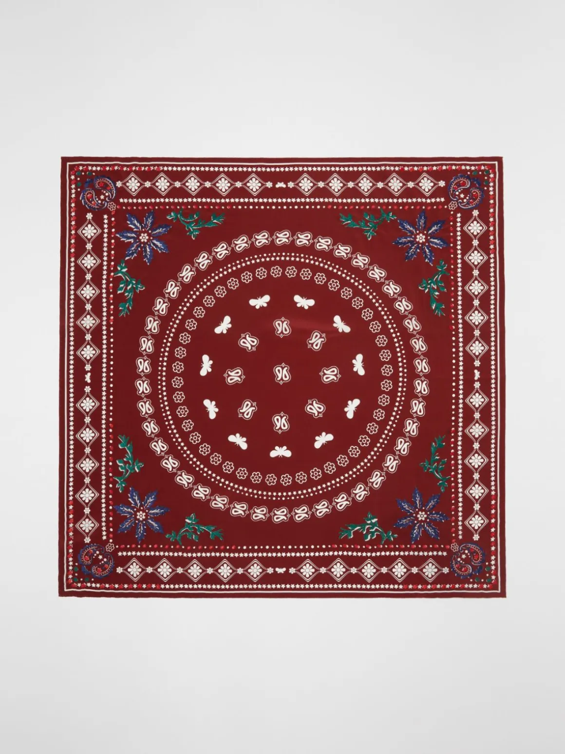 Discount Foulard in seta con stampa e ricamo Sciarpeefoulard