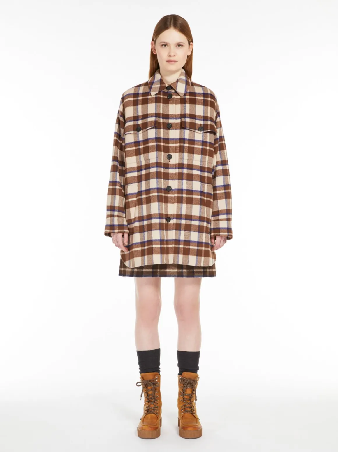 Flash Sale Giacca 3 pezzi in mista lana check Cappottietrench