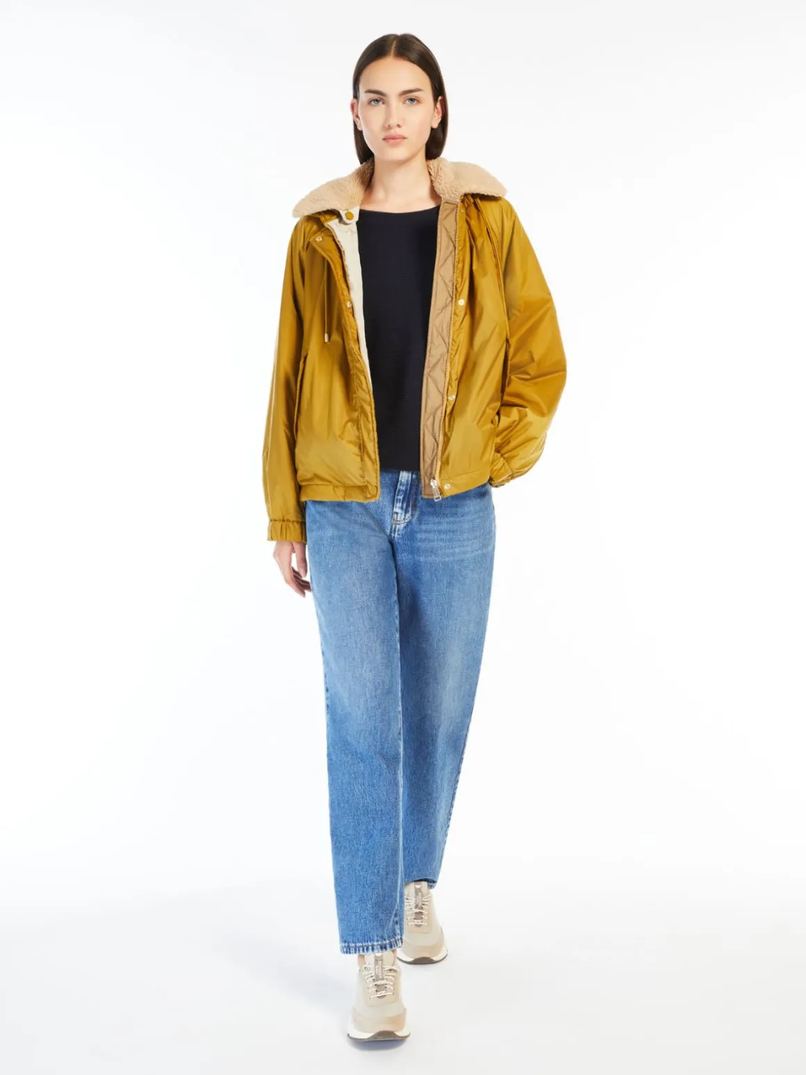 Outlet Giacca a vento reversibile in tela antigoccia Imbottiti E Parka