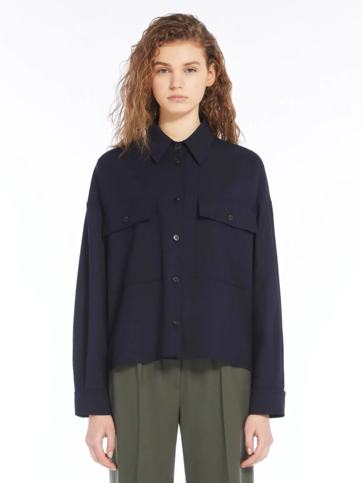 Flash Sale Giacca crop in gabardina di mista lana Giacche Eblazer