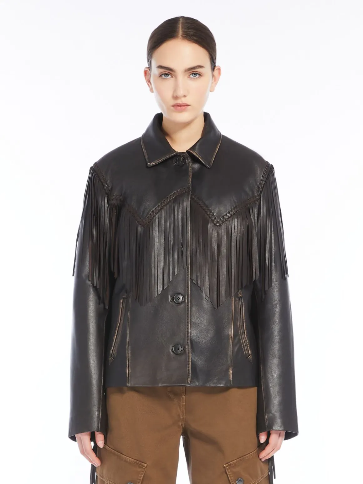 Flash Sale Giacca in nappa con frange Giacche Eblazer