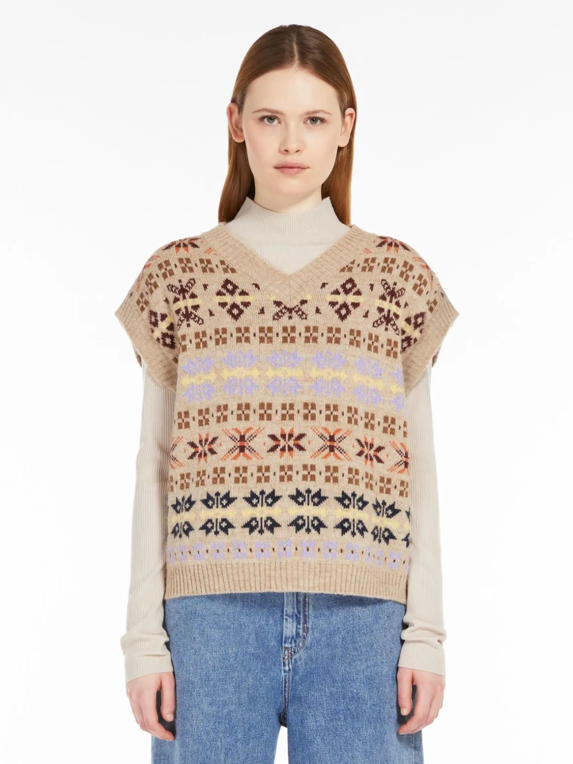 Online Gilet in alpaca e lana jacquard Maglie | Gilet